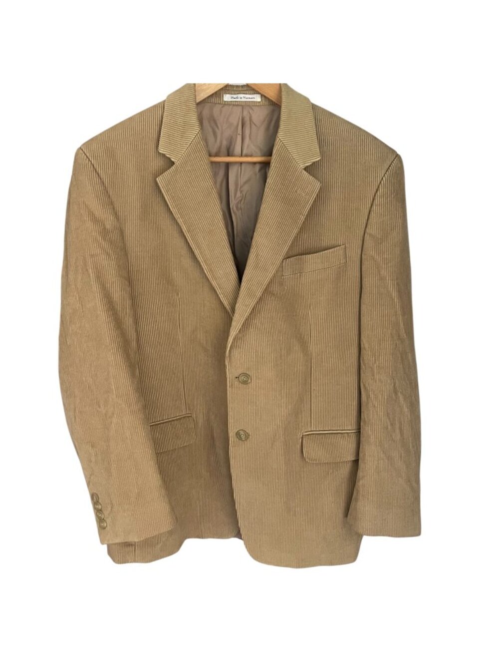 Lauren Ralph Lauren Mens Corduroy Blazer Size 42R Tan Cotton Sport Coat Preppy